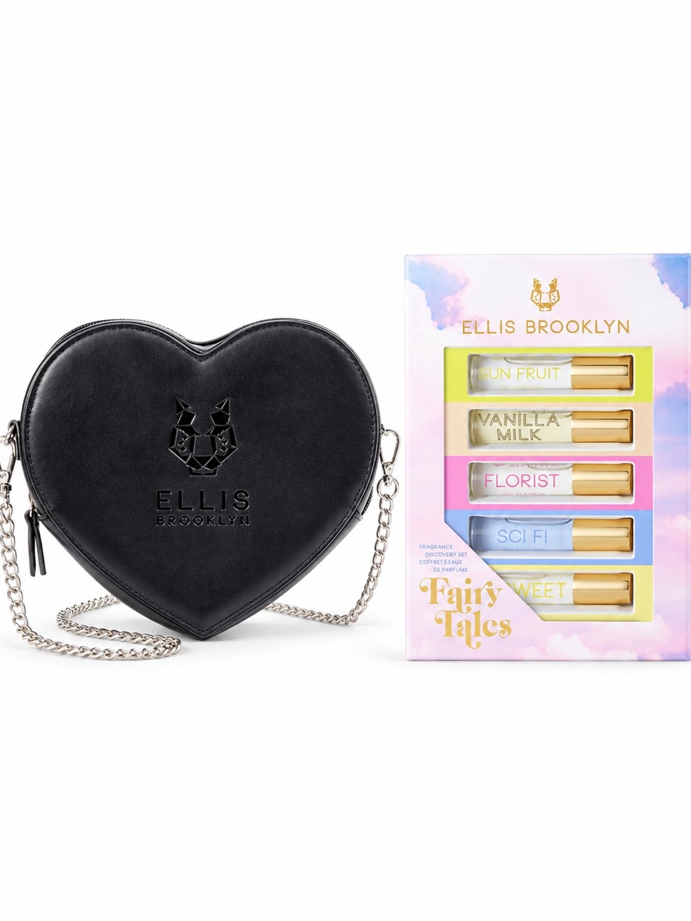 Ellis Brooklyn FAIRY TALES ROLLERBALL GIFT SET & Black Leather Chain Purse